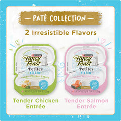 Fancy Feast Petites paté pollo, porciones individuales para recompensas diarias sin desorden
