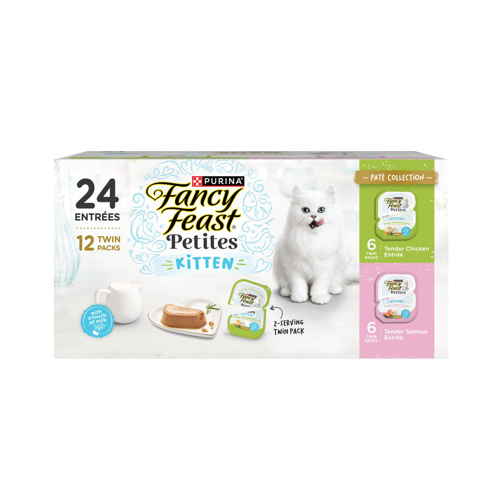 Fancy Feast Petites paté suave en tarrina para gatitos, textura cremosa lista para servir