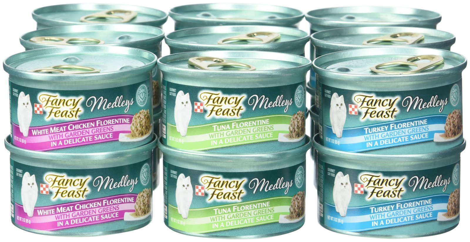 Fancy Feast Purina Medleys Florentine lata de pavo, aroma apetecible y nutrición equilibrada