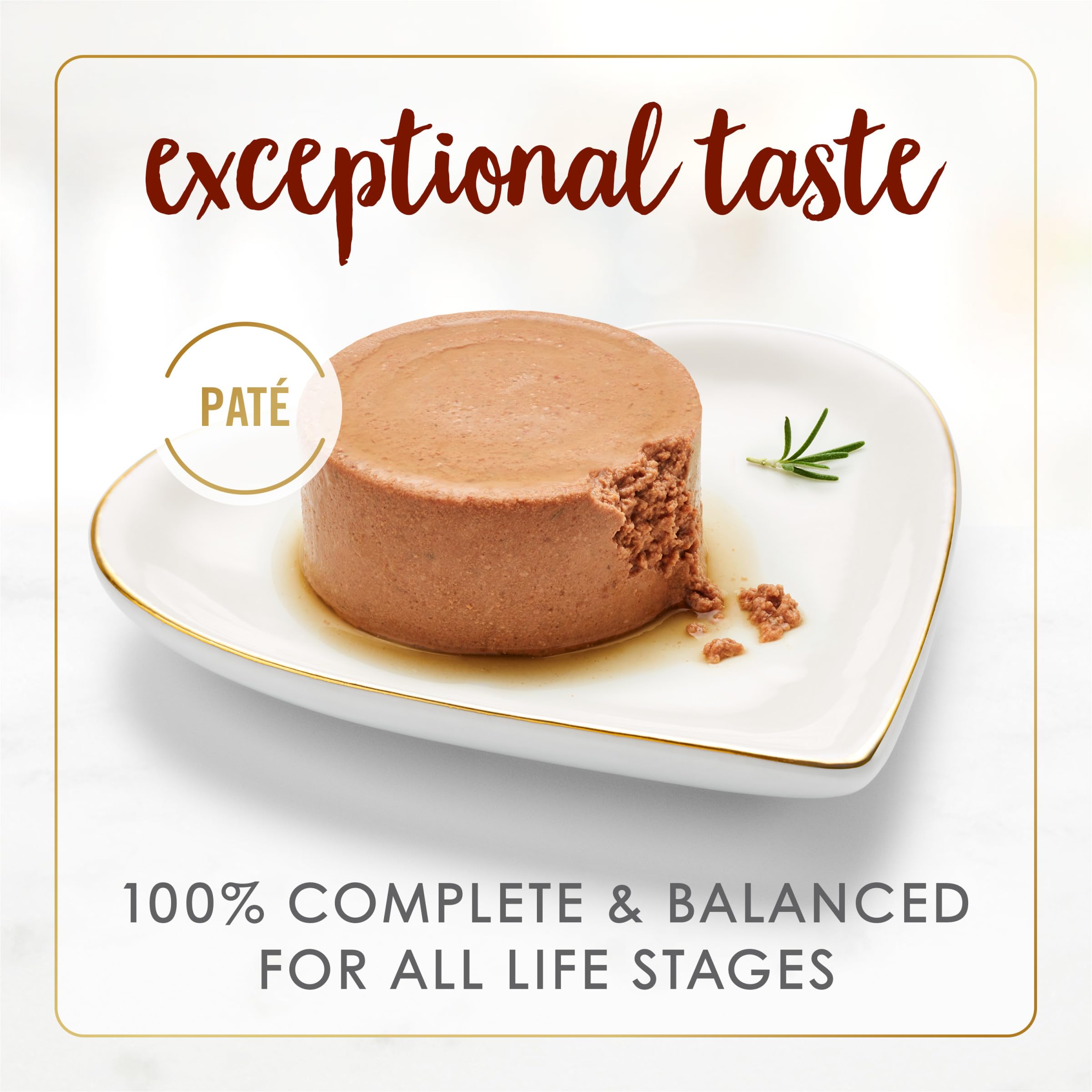 Fancy Feast Tender Beef Pate, textura suave para mordidas cómodas en gatos.
