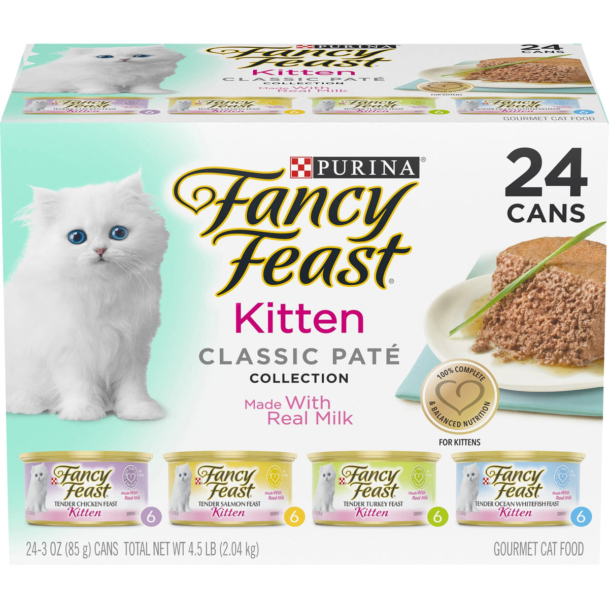 Fancy Feast Tender Feast Ocean Whitefish: plato húmedo para gatitos, sabroso y suave para comer