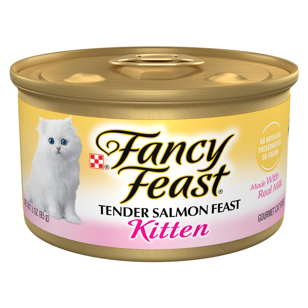 Purina Fancy Feast Tender Salmon en lata, práctico para comidas diarias de gatitos