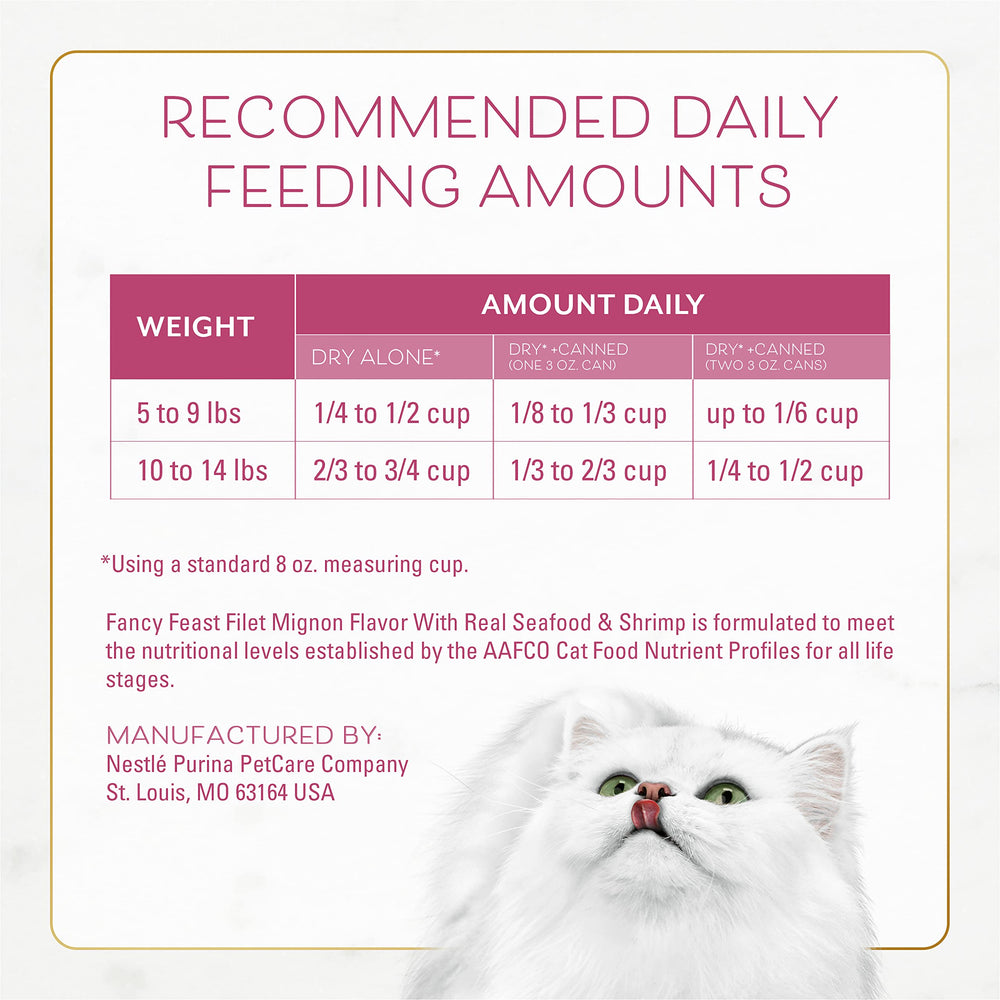 Receta seca horneada de Fancy Feast con trocitos crujientes.