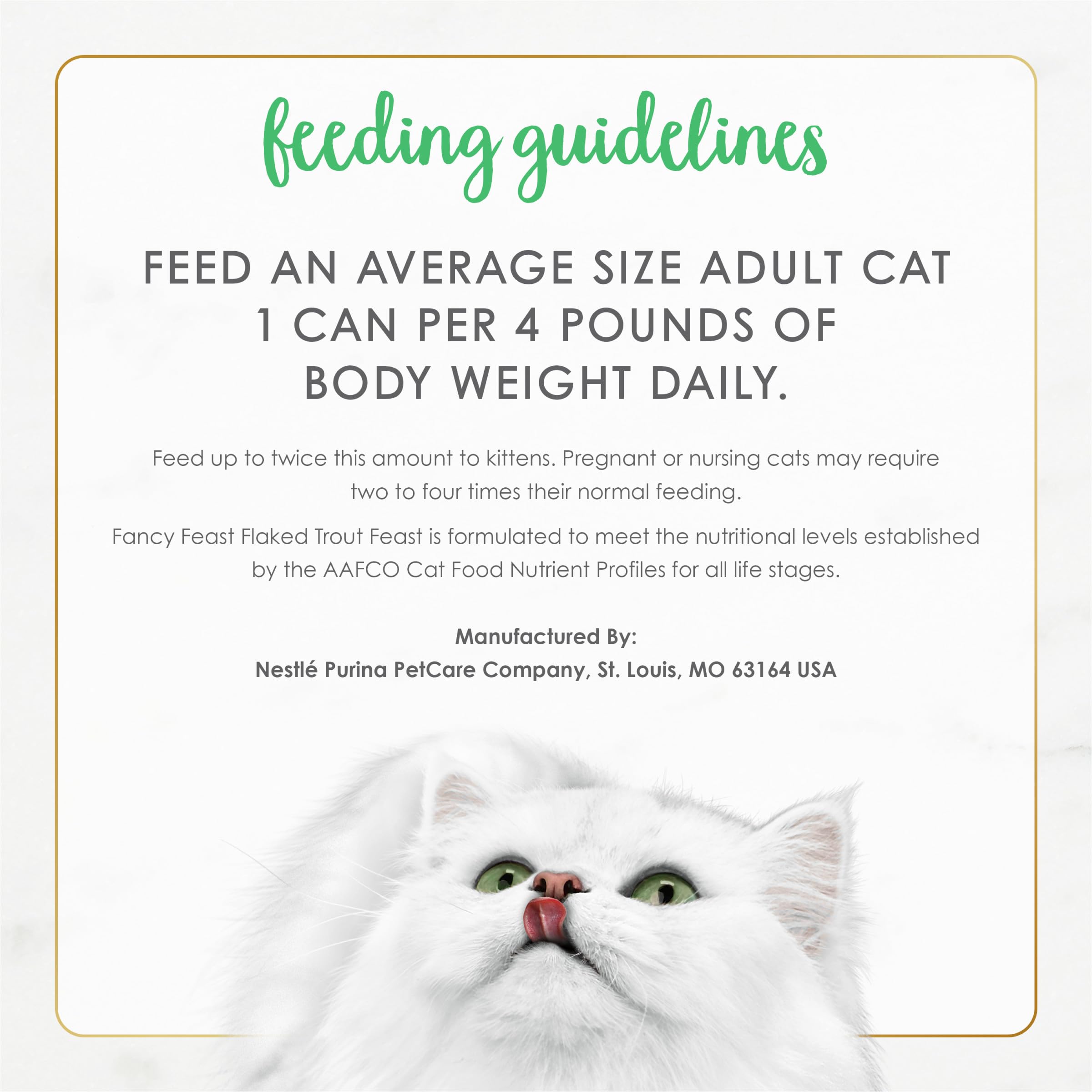 Fancy Feast presentación en lata de 3 oz, apetecible y equilibrado.