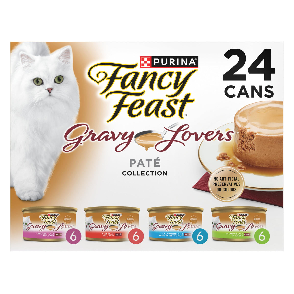 Pack variado Fancy Feast con paté en salsa, ideal para variedad diaria de comidas