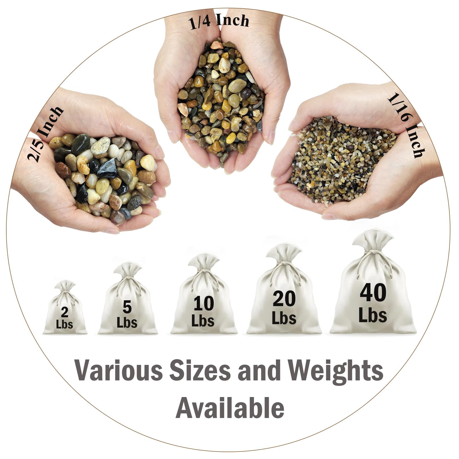 Piedras Fantian decorativas para río, ideales como acento en jardines de interior.