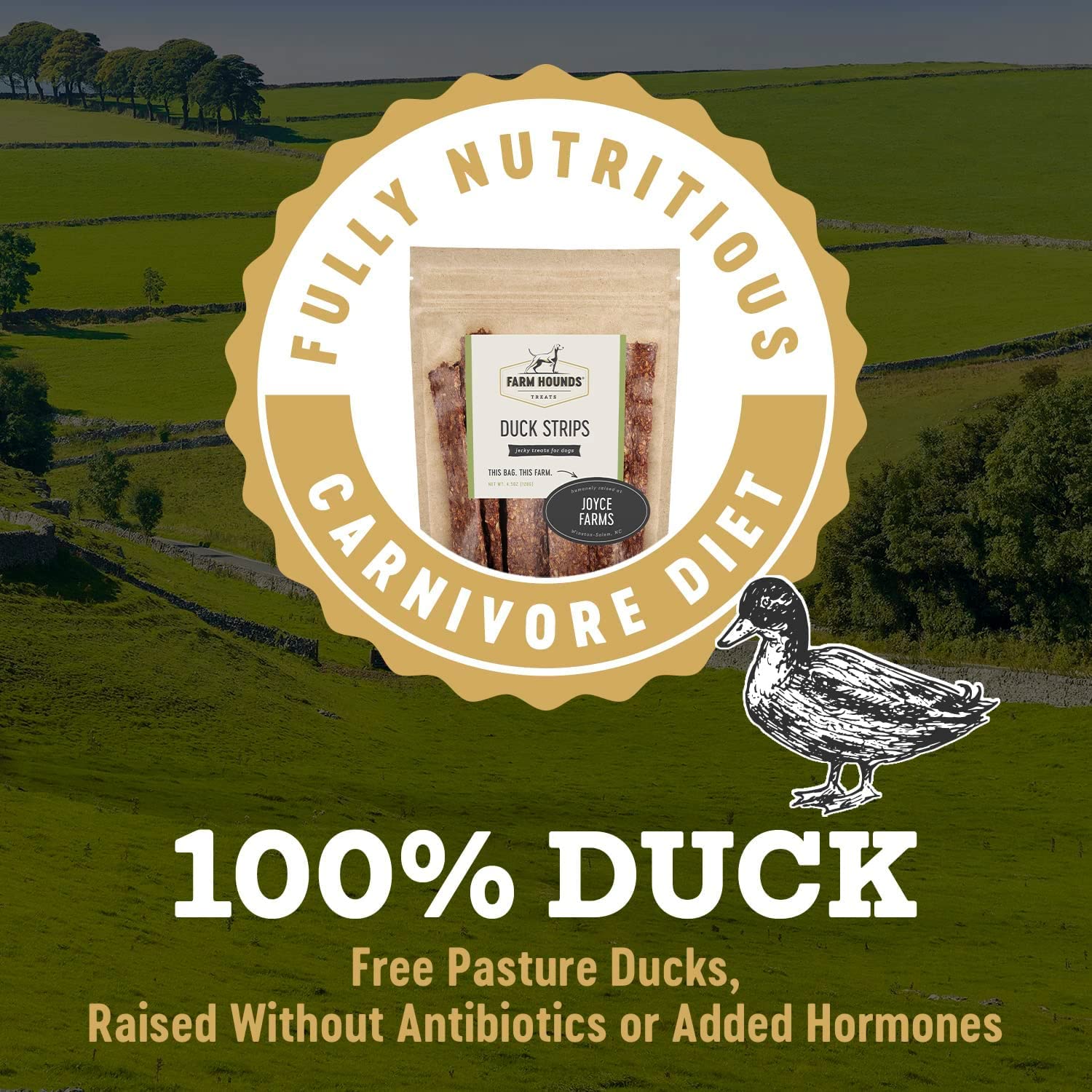 Farm Hounds Duck Strips, tiras de pato de alta calidad, perfecto para premiar entrenamientos.
