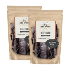 Farm Hounds hígado de res, empaque 4 onzas, snack ideal para entrenamiento.
