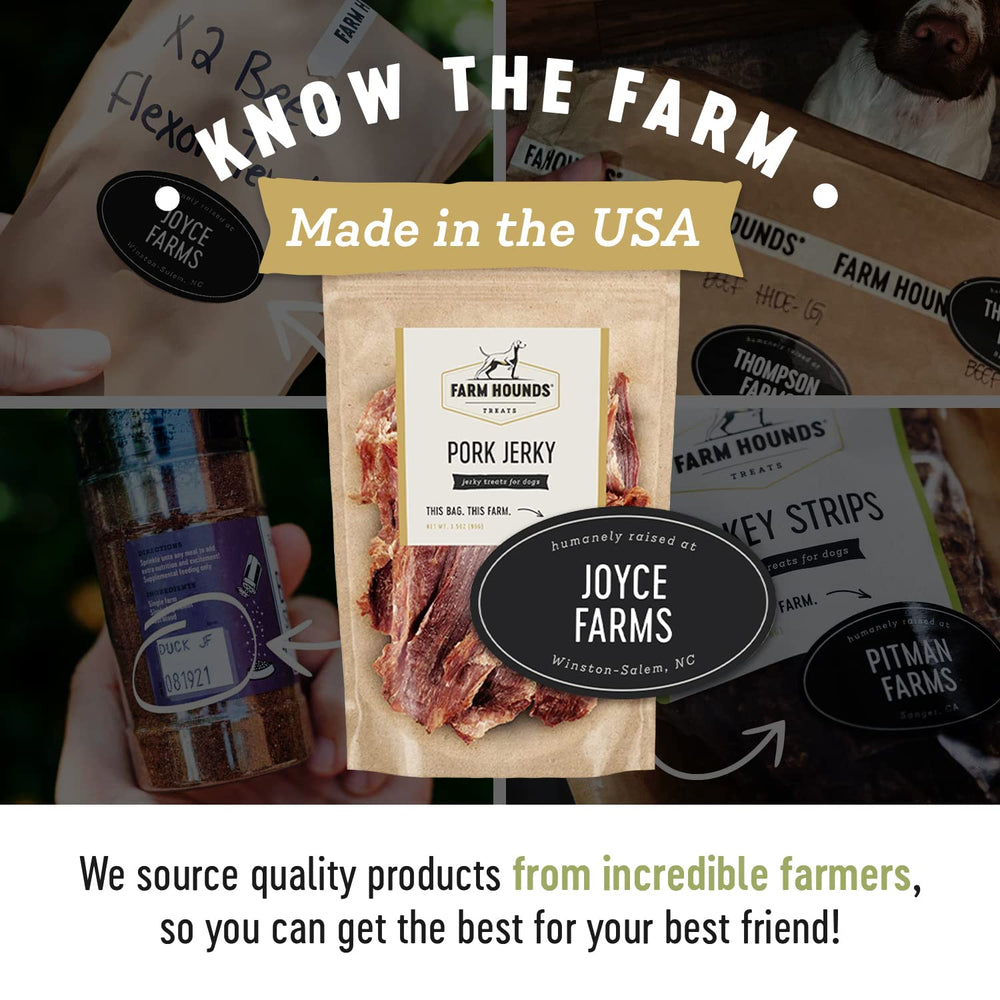 Jerky Farm Hounds hecho en EE. UU. con granjas familiares.