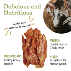 Farm Hounds jerky de pollo con porciones fáciles de romper para premios.