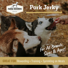 Porciones de jerky de cerdo para entrenamiento con Farm Hounds.