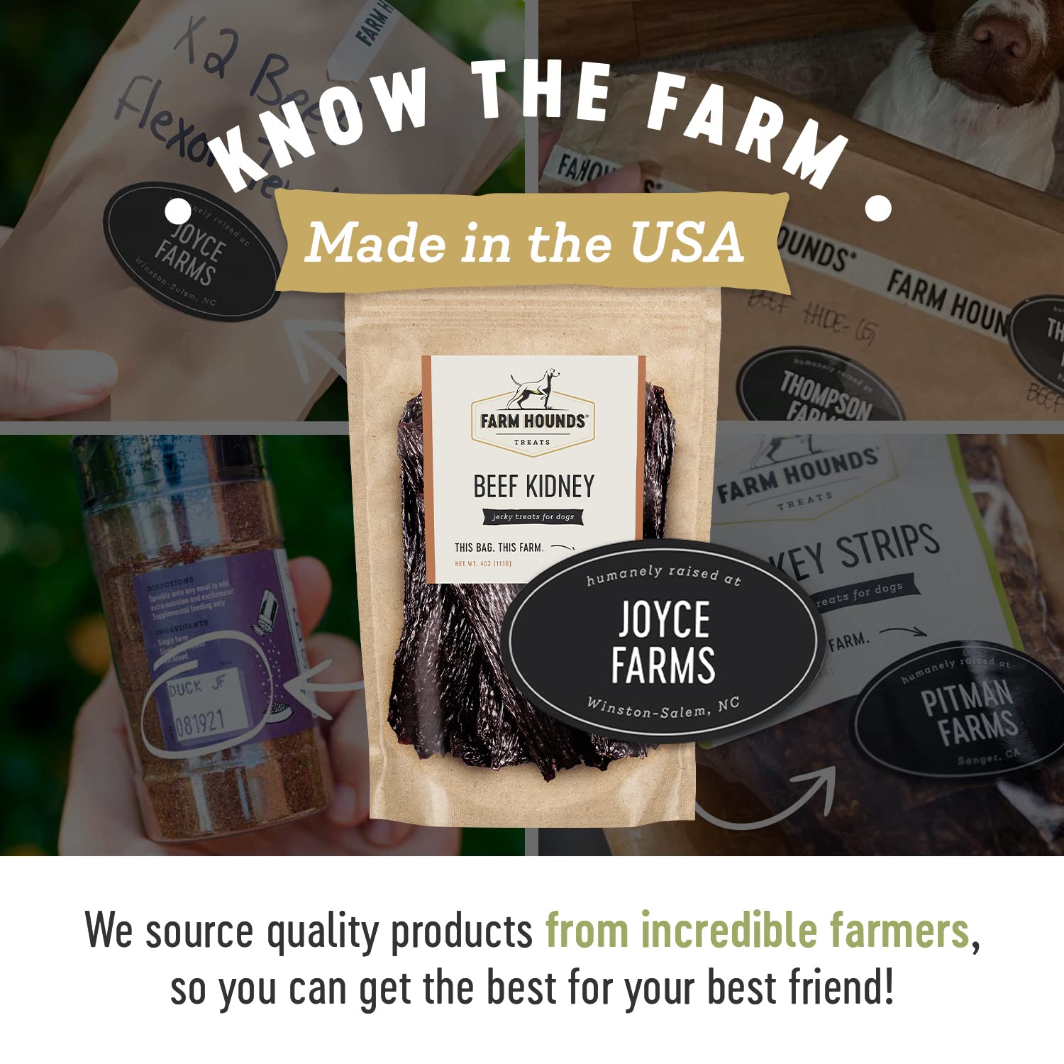 Farm Hounds sin-sal-sin-azucar jerky, snack saludable.