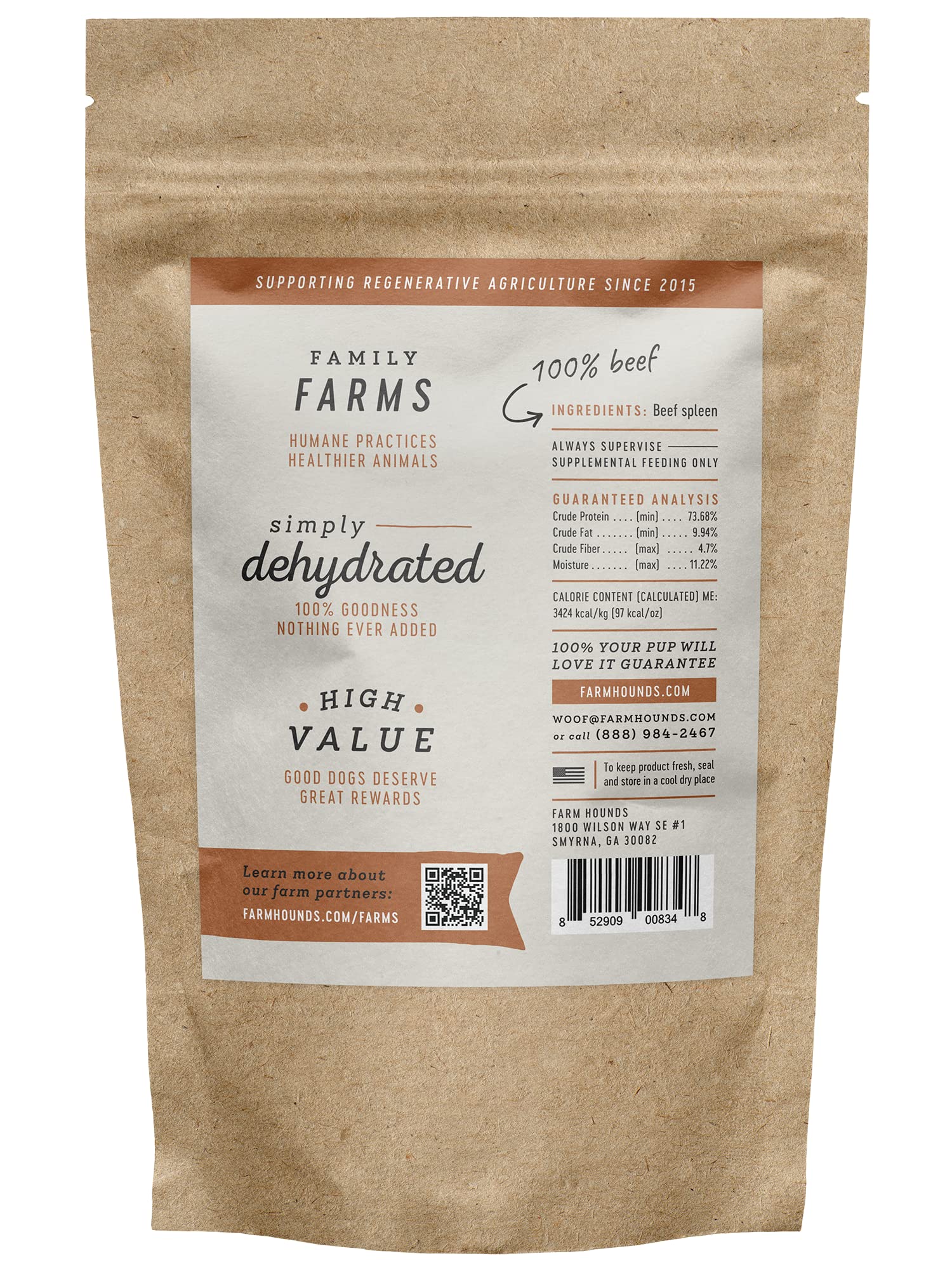 Farm Hounds snack de bazo de res: sabor delicioso y dosificación conveniente