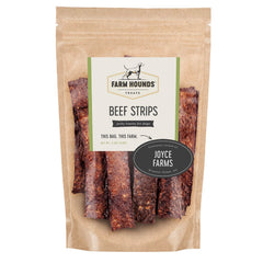 Farm Hounds Tiras de Ternera, paquete frontal, snack natural para entrenamiento.