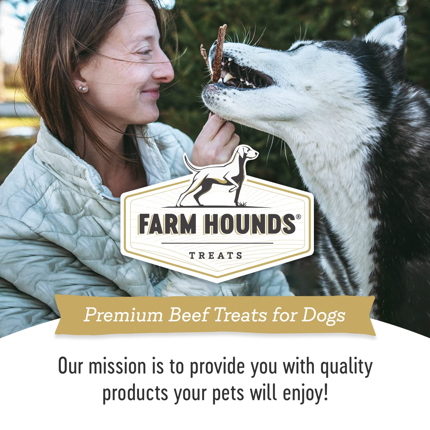 Farm Hounds Tiras de Ternera, sin aditivos, snack seguro para morder.