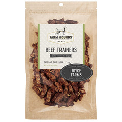 Farm Hounds Entrenadores de Ternera: empaque claro que destaca ingredientes naturales y origen estadounidense.