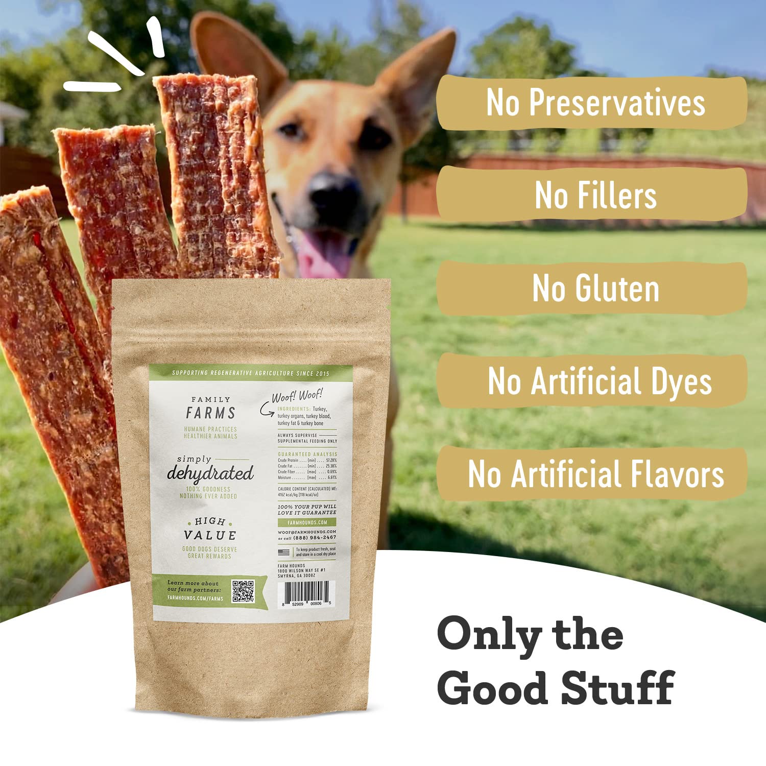 Tranches dinde Farm Hounds sans sel ni sucre pour chiens sensibles