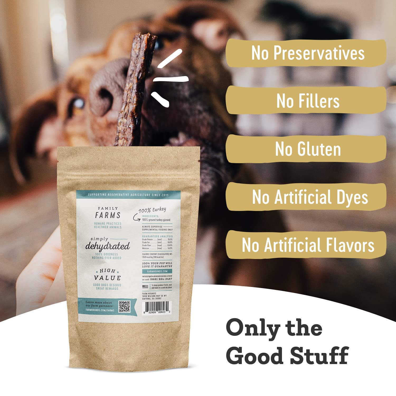 Farm Hounds turkey gizzards, break-to-size for training sessions.