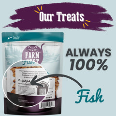 Farm To Pet trozos-pescado: snack nutritivo para gatos de interior.