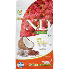 Farmina N&D Quinoa Skin & Coat, empaque práctico para alimentar al gato diariamente