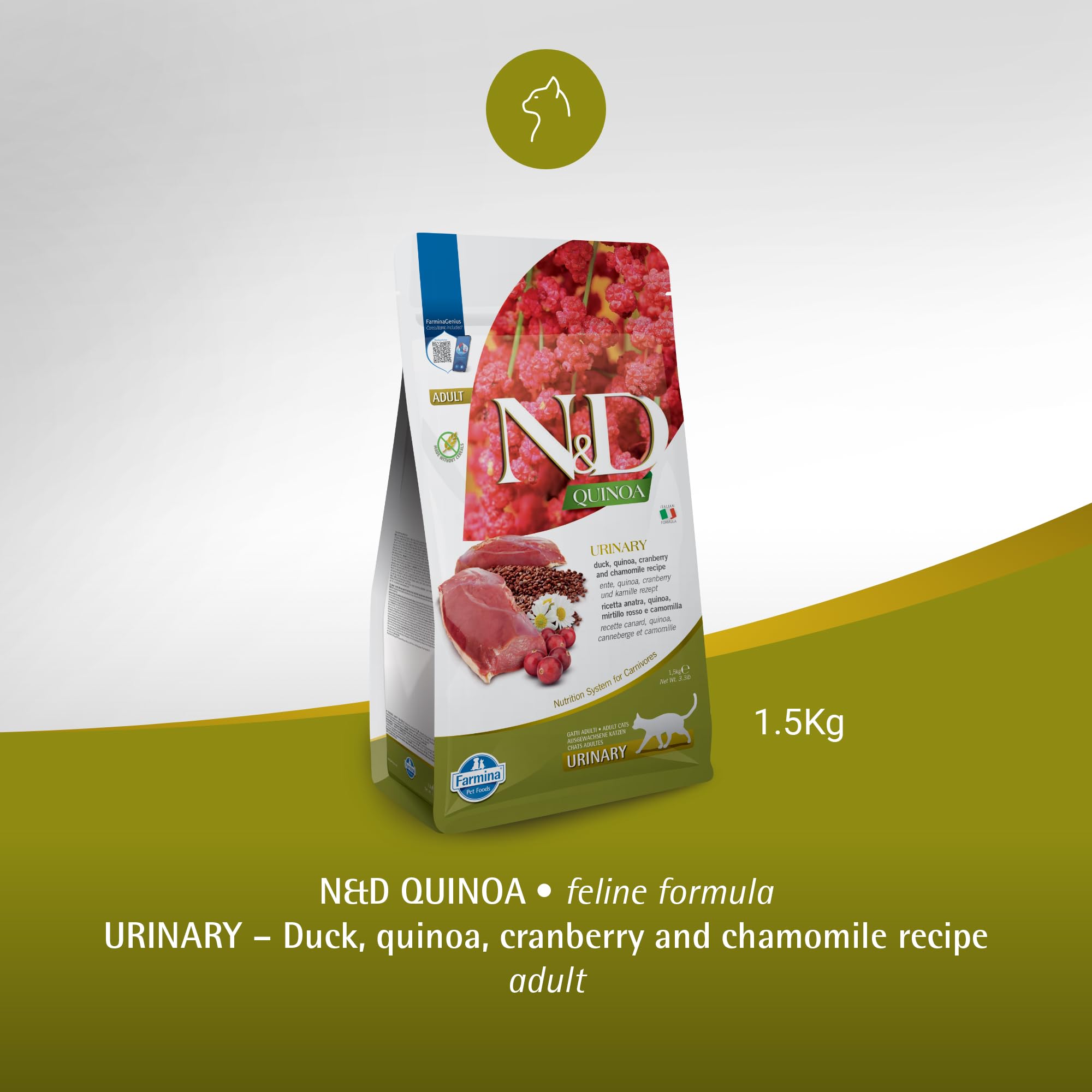 Ingredientes naturales en la fórmula Farmina N&D Quinoa Urinaria Pato.