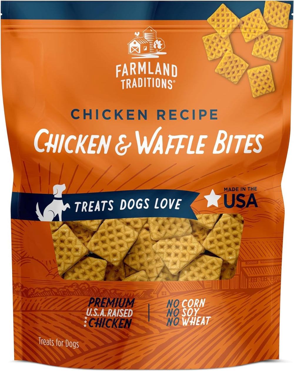 Farmland Traditions Chicken & Waffle Bites, empaque de 6 oz para regalo o compra familiar.