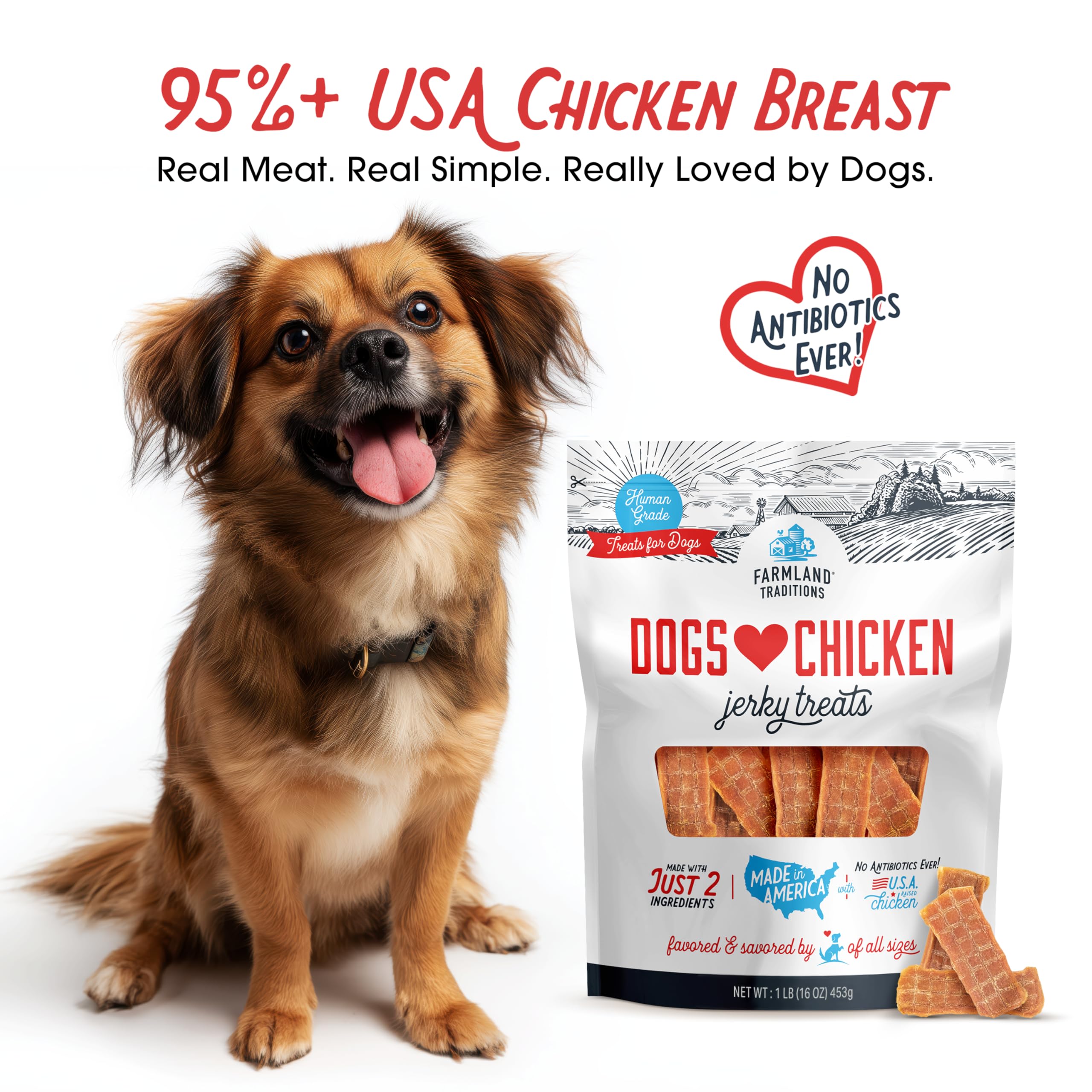 Jerky de pollo Farmland Traditions, textura tierna para masticar con placer