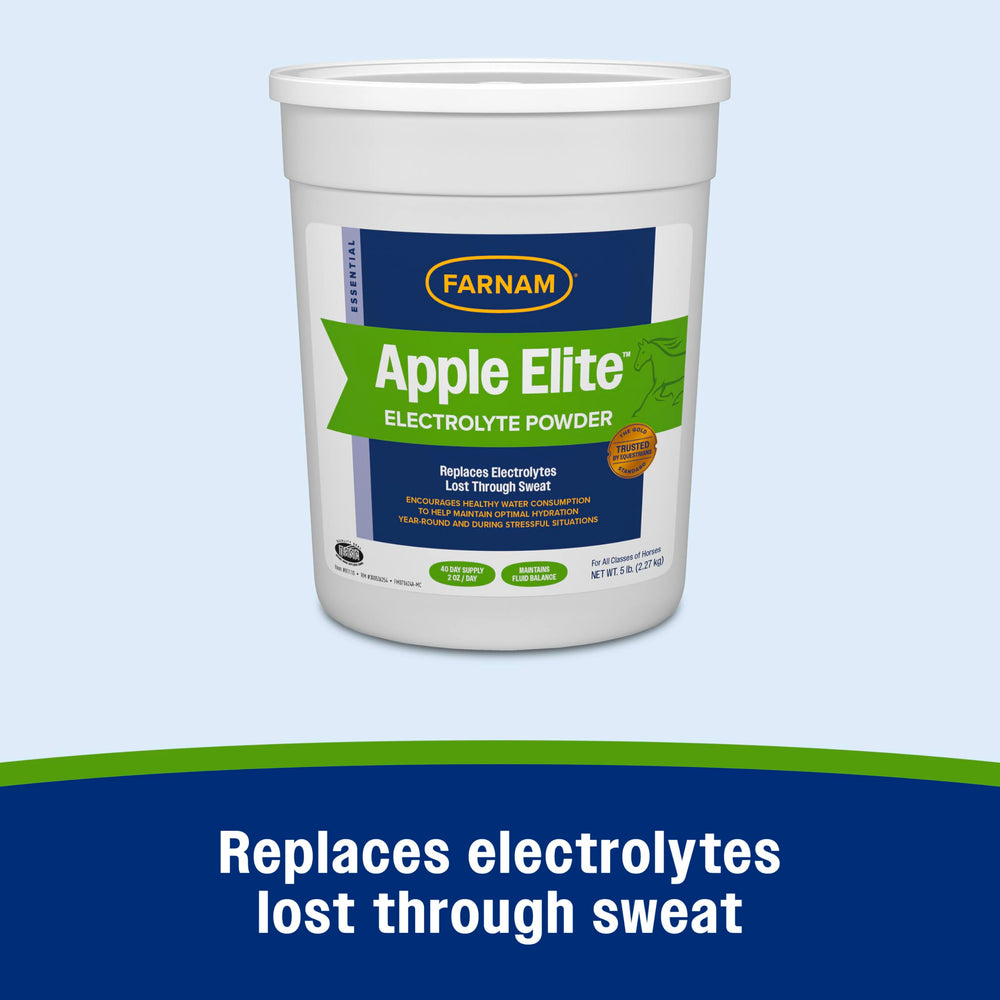 Farnam Apple Elite, polvo para mezclar con la comida, favorece la hidratación regular.