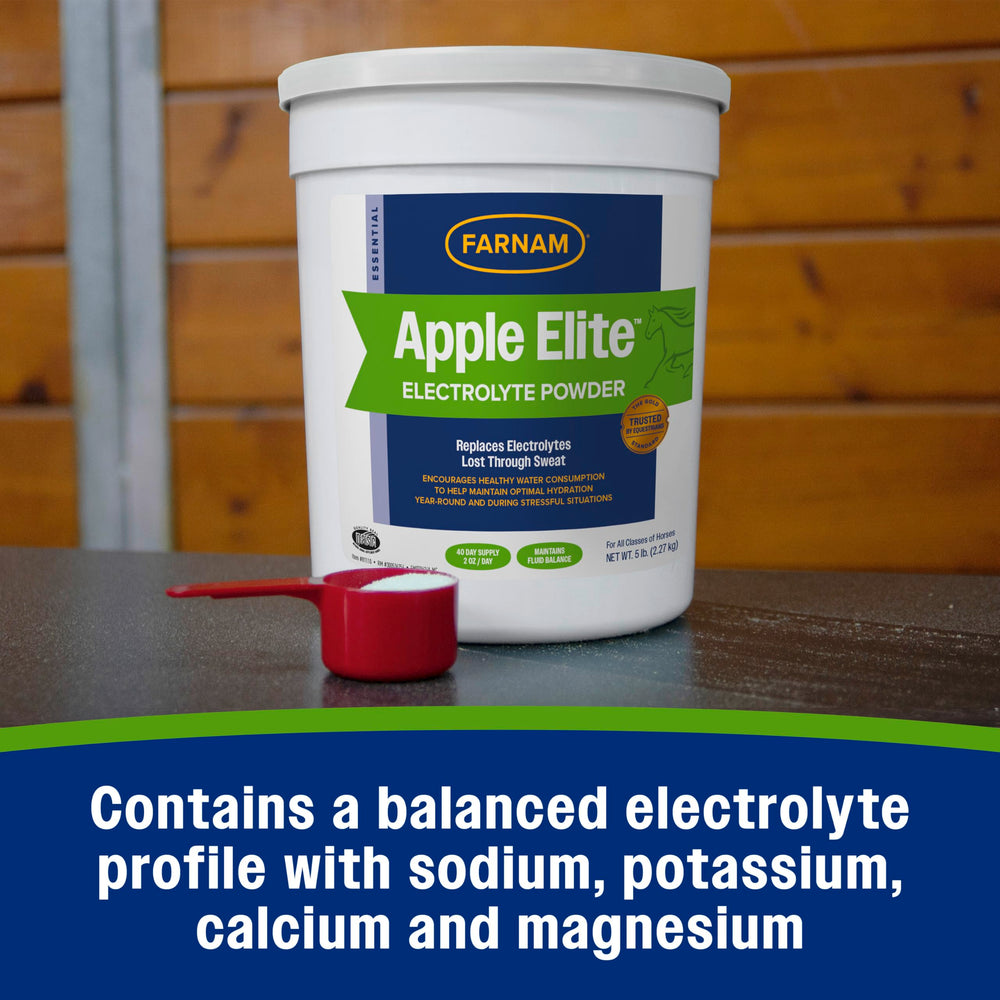 Farnam Apple Elite, electrolitos balanceados para caballos de todas las edades.