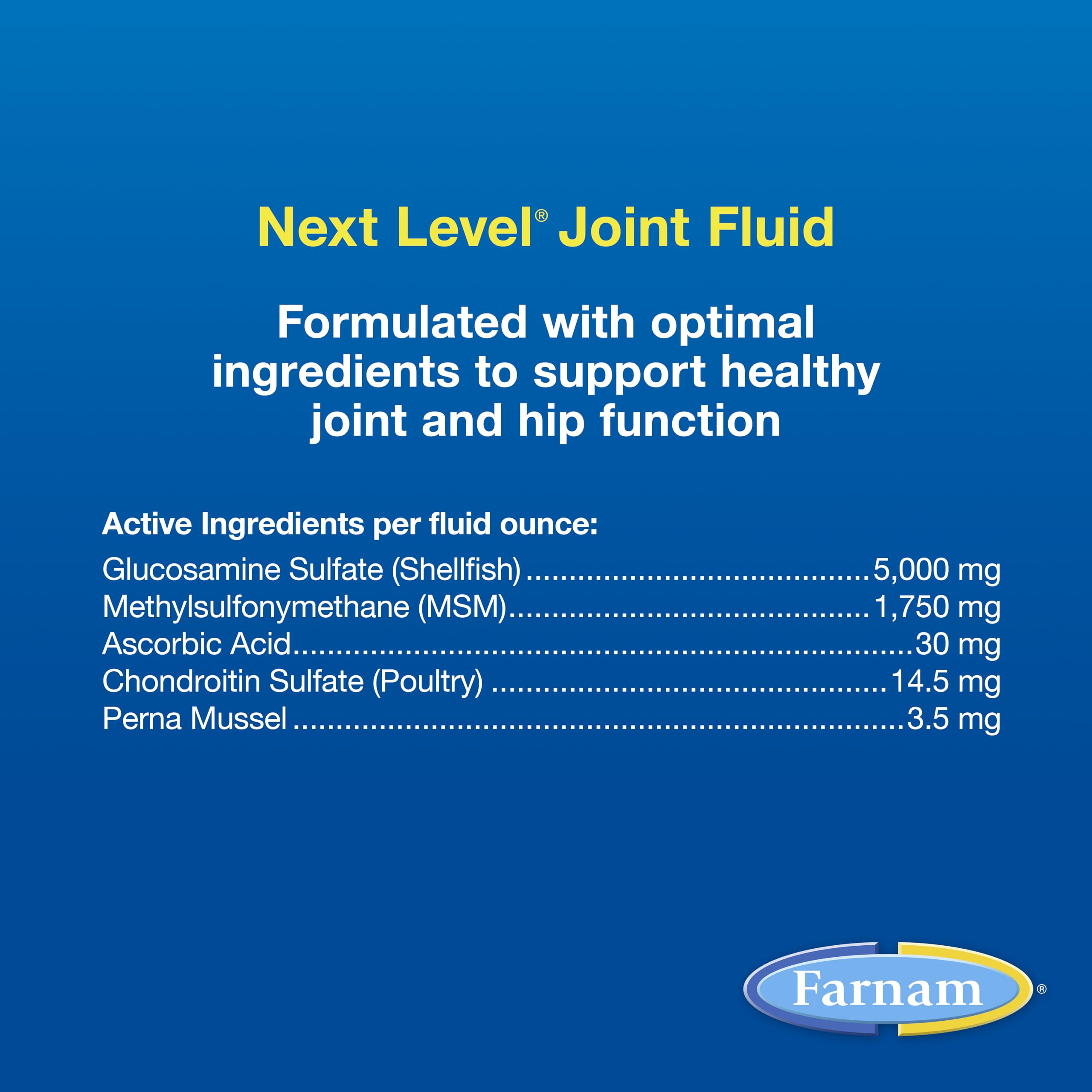 Farnam condroitina y glucosamina para articulaciones de caballo, posible apoyo a la movilidad.