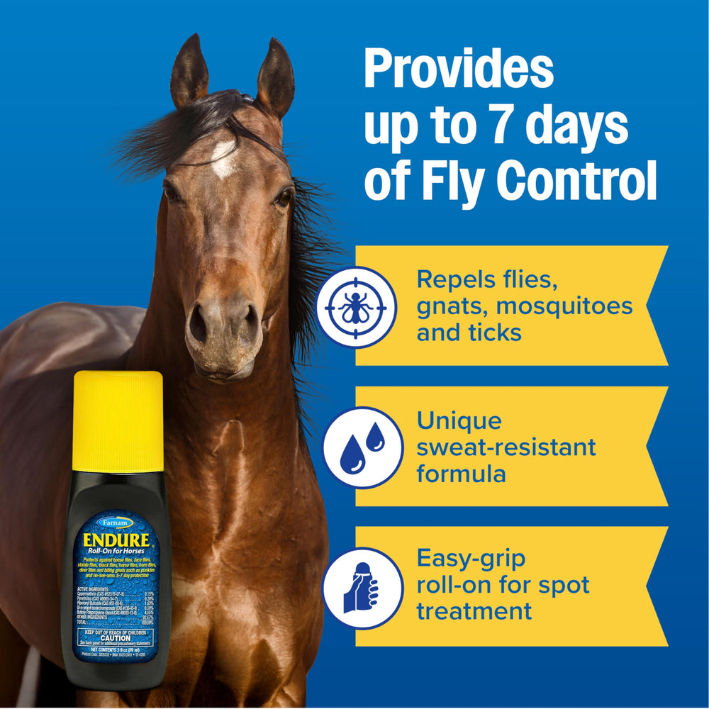 Farnam Endure Roll-On en la boca para zonas delicadas del caballo.