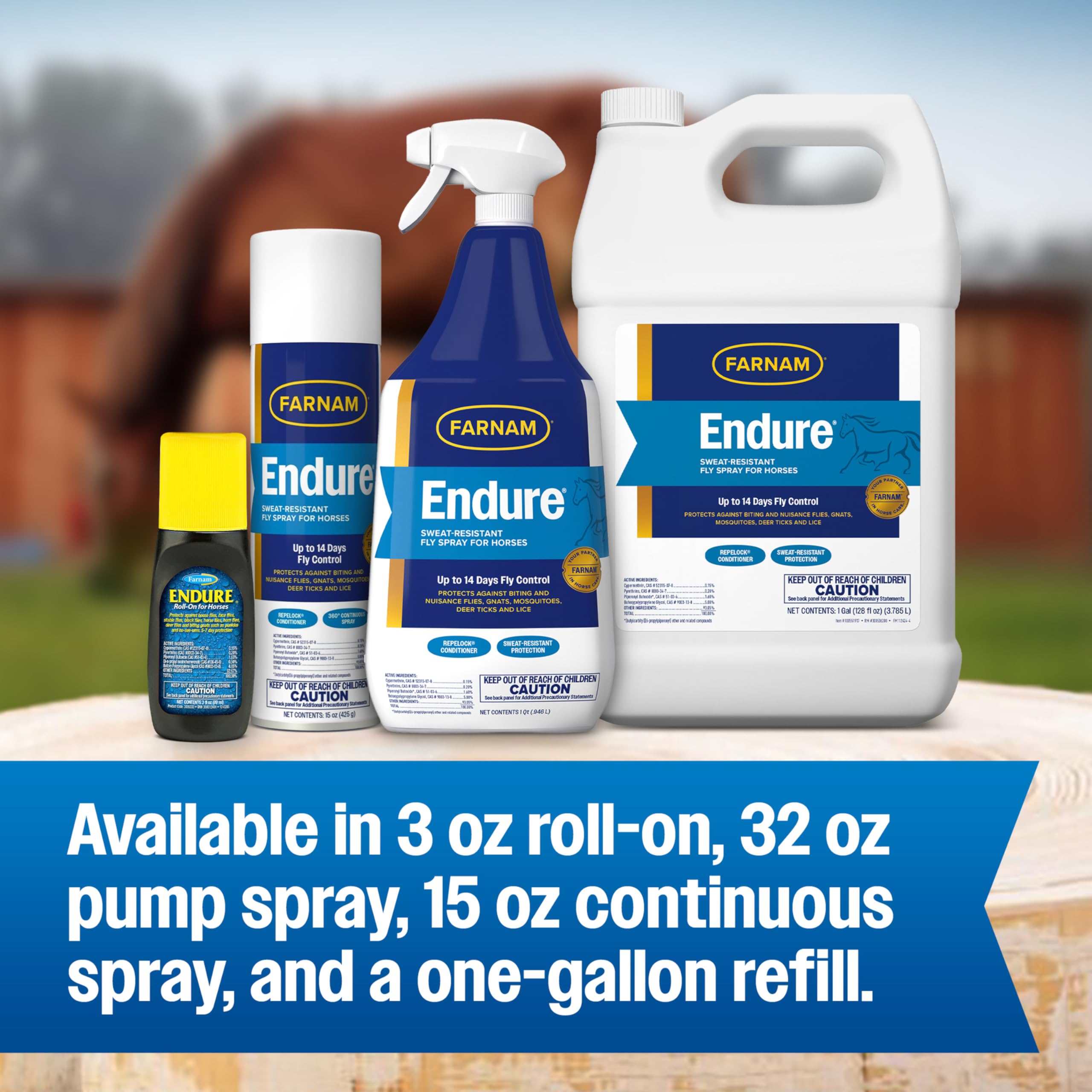 Envase de 3 oz de Farnam Endure Roll-On para uso rápido.