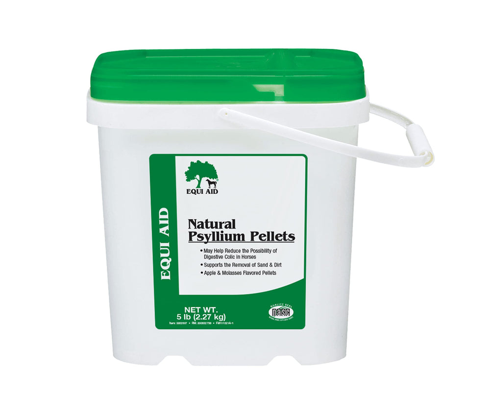 Farnam Equi Aid bolitas de fibra sabor manzana para apoyo digestivo diario.
