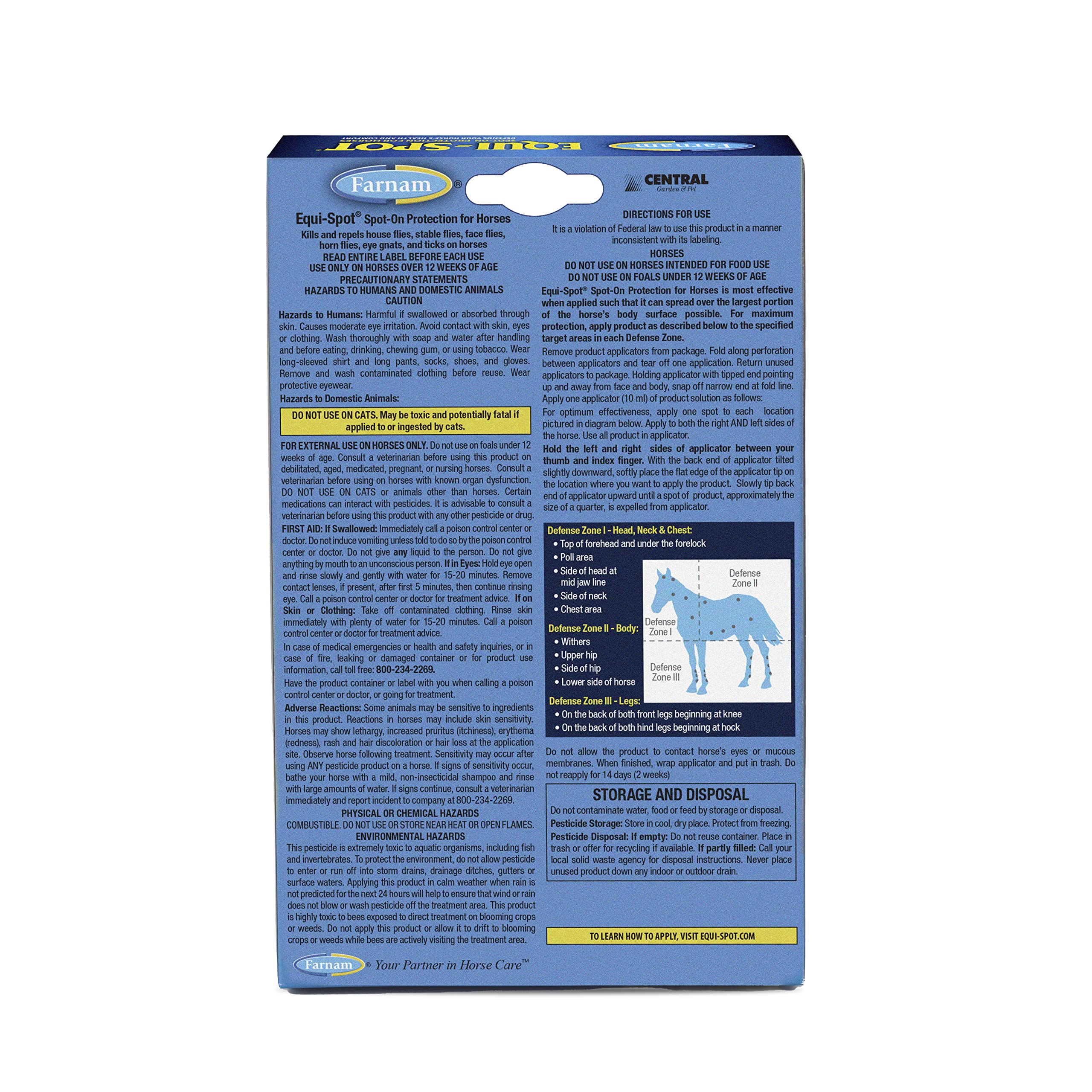 Farnam Equi-Spot formato de 12 semanas con 6 aplicaciones.