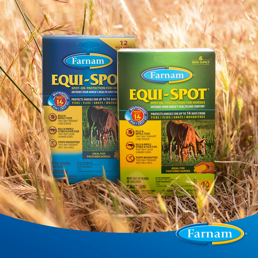 Farnam Equi-Spot para caballos pastoreados, protección sin spray diario.
