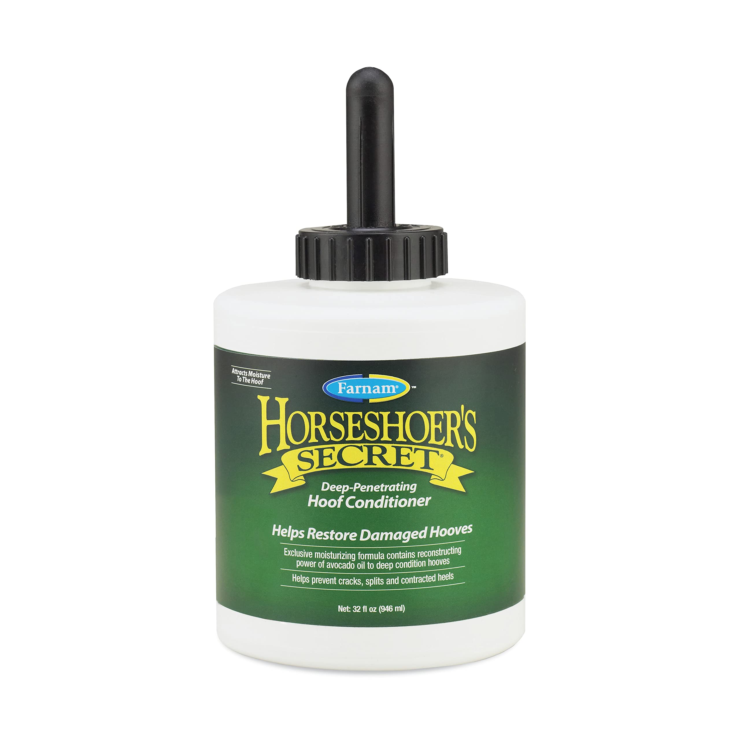 Farnam Horseshoers Secret: botella de aceite para casco listo para hidratación rápida.
