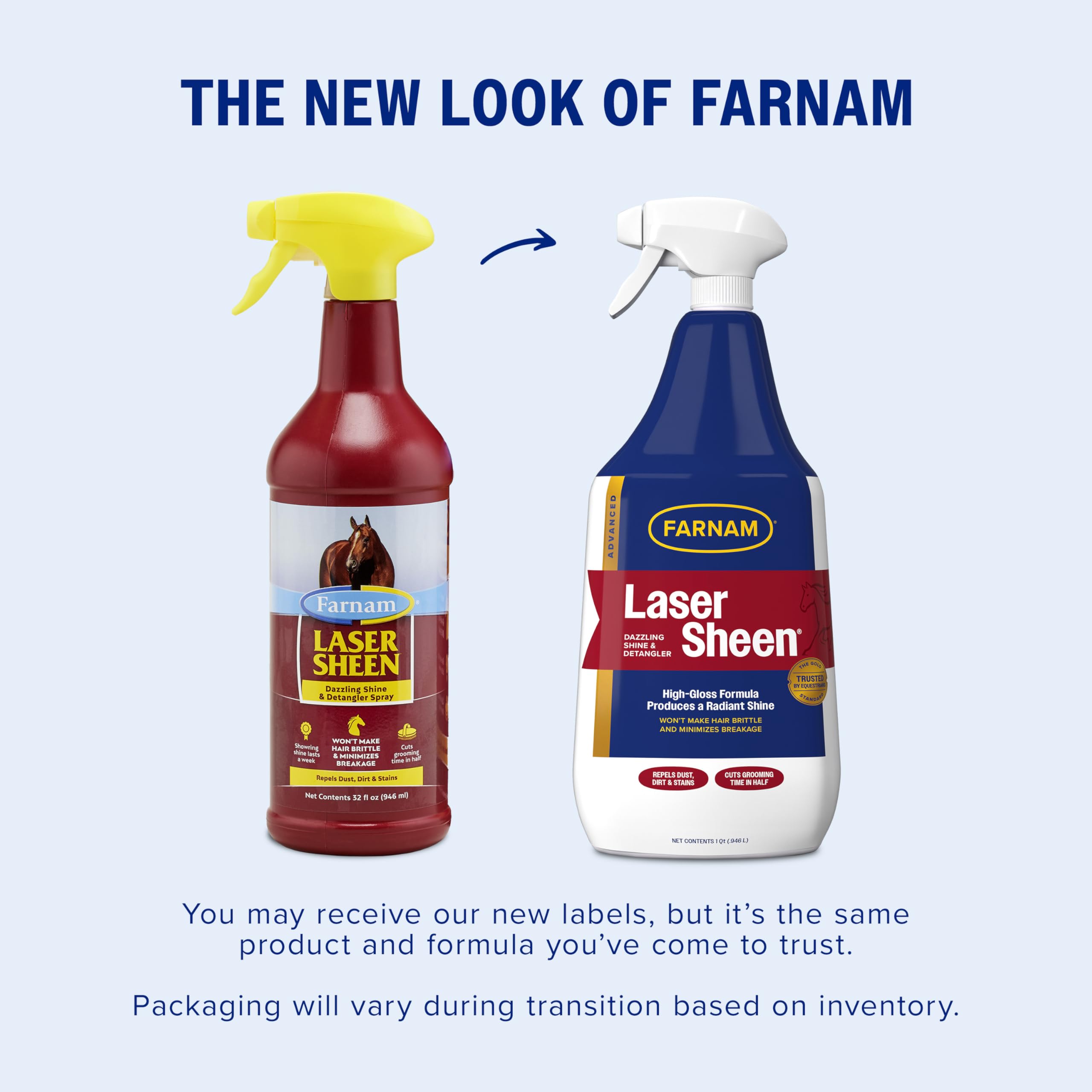 Farnam Laser Sheen desenreda crin y cola para manejo fácil