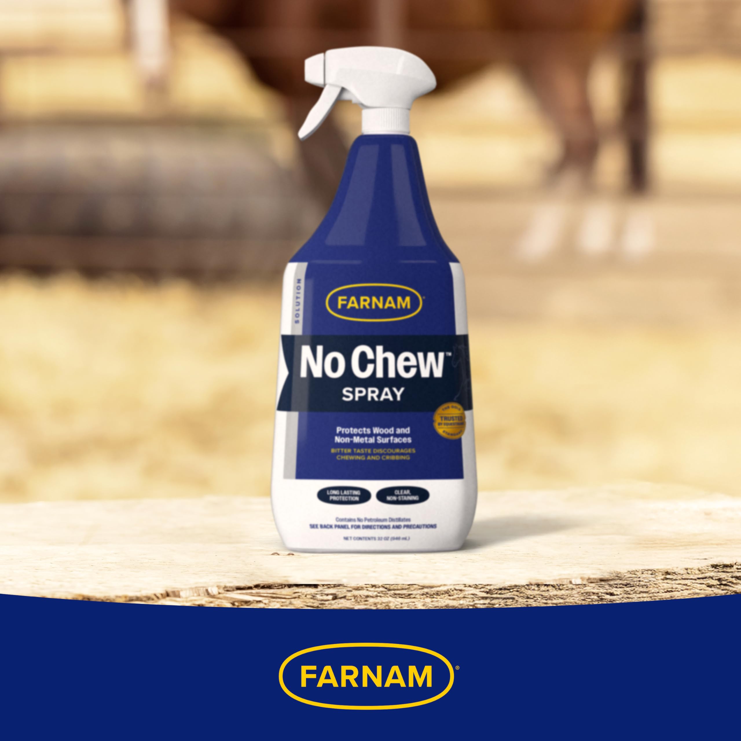 Aplicación en establo con Farnam No Chew