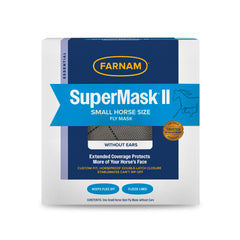Farnam SuperMask II para caballos sin orejas, vista frontal, protección contra insectos.