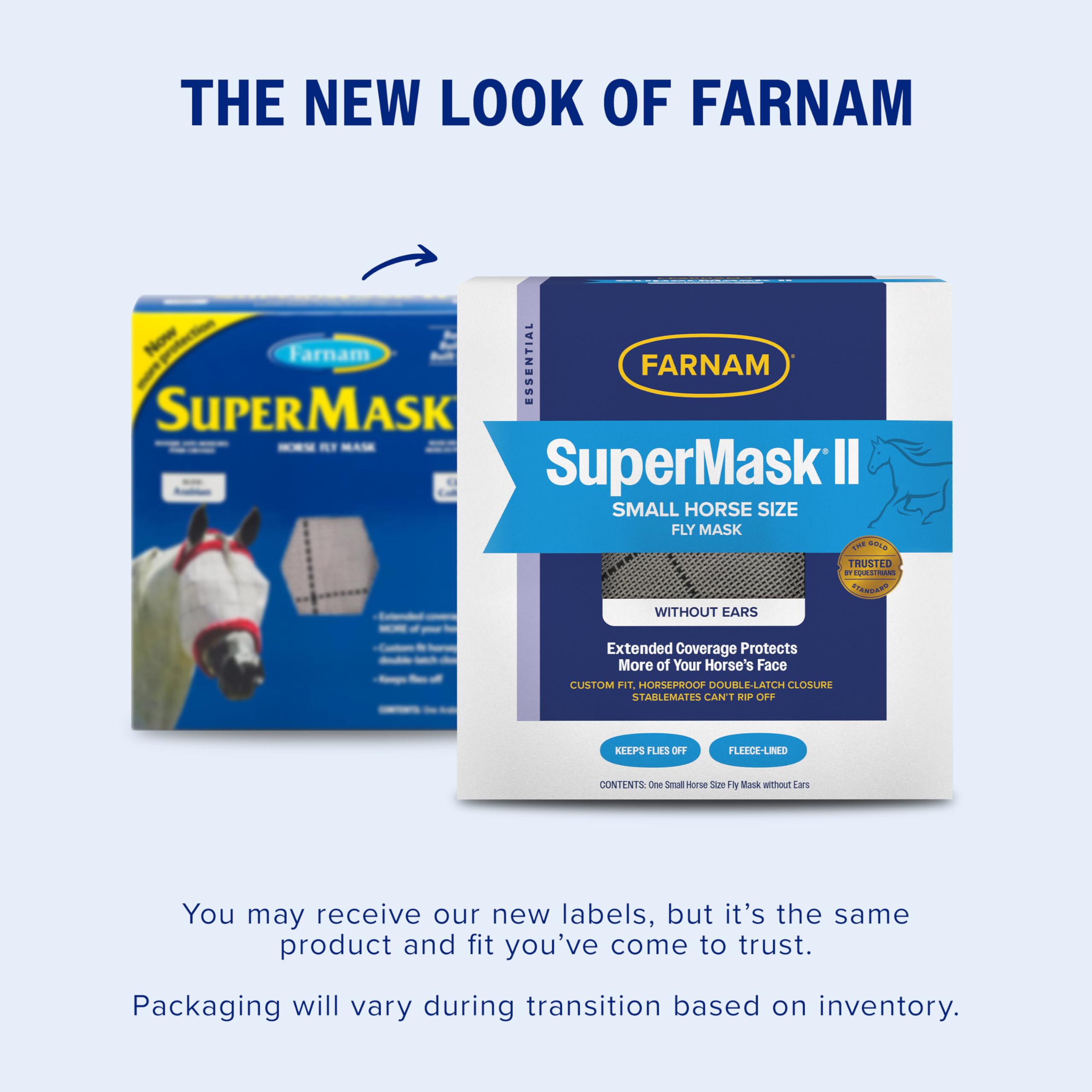 Detalle de malla transparente de Farnam SuperMask II, visión clara sin obstrucciones.
