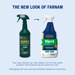 Farnam Wipe II, repellente para seis especies de moscas alrededor del caballo.