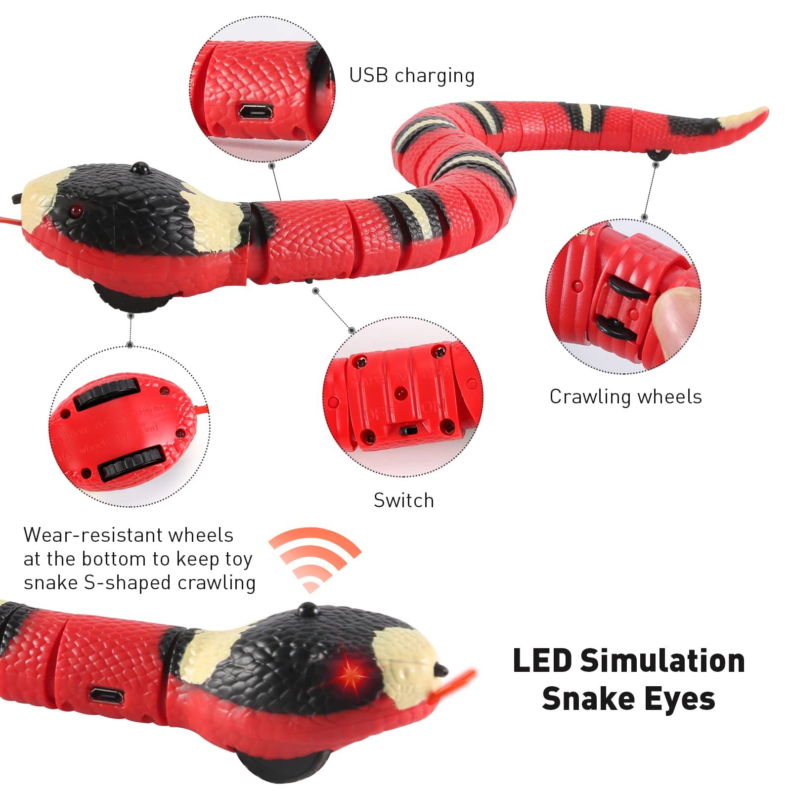 Faukait serpiente rosa con carga USB, listo para sesiones largas de juego.