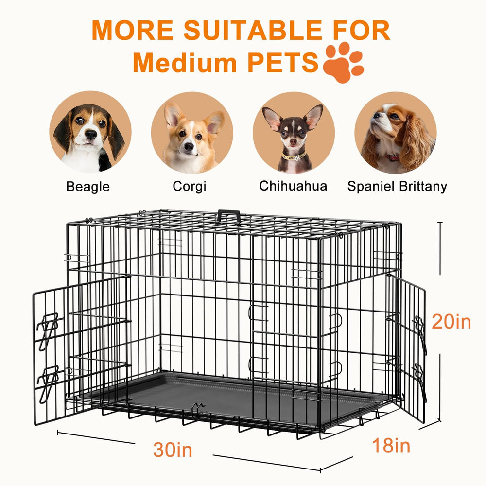 FDW jaula de perro con doble puerta plegable, acceso práctico