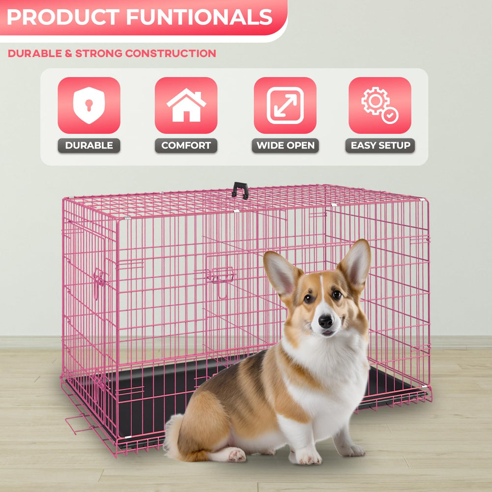 FDW jaula para perros, puerta lateral, cómodo acceso para sesiones de juego