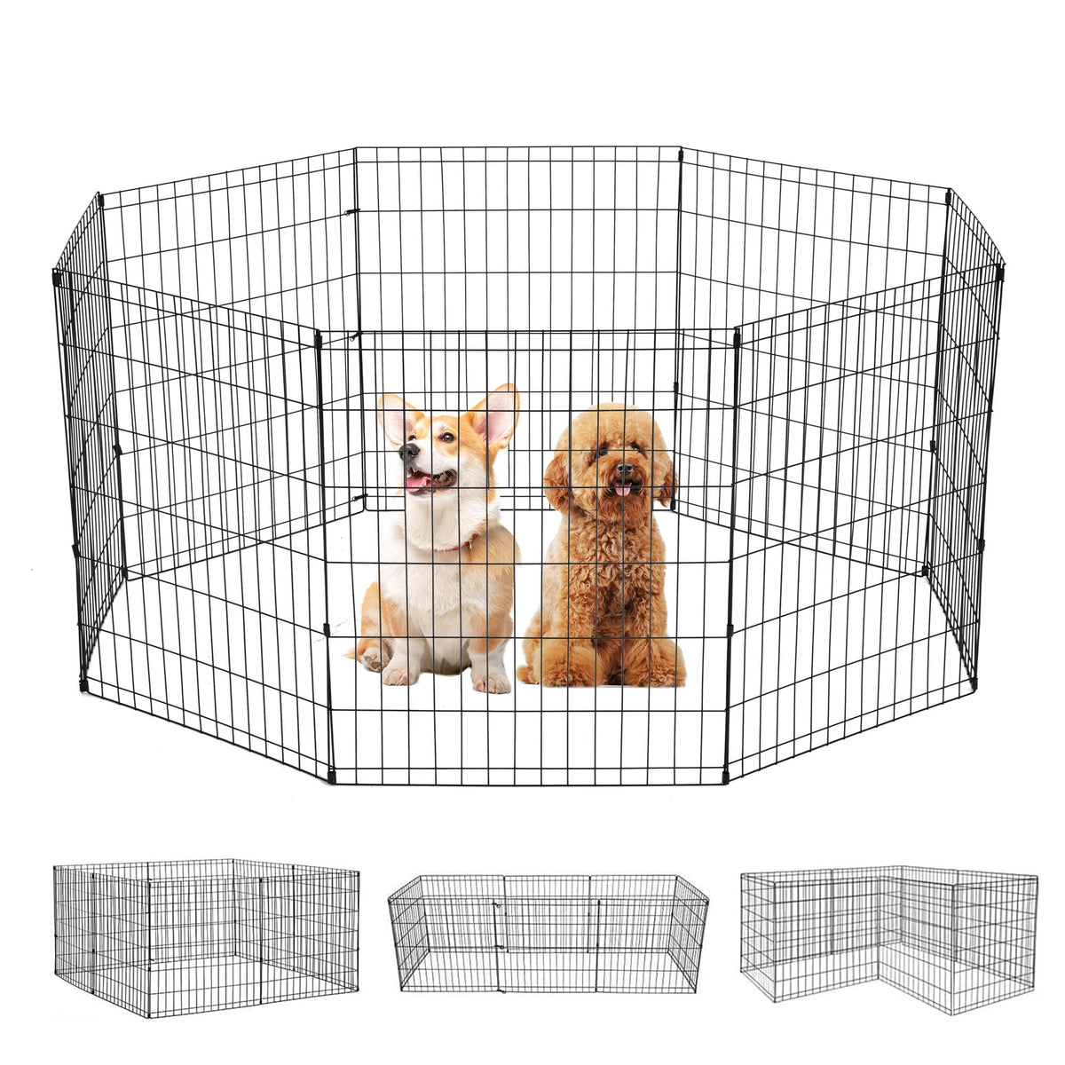 FDW pen para perros, 8 paneles, uso seguro en interior y exterior.