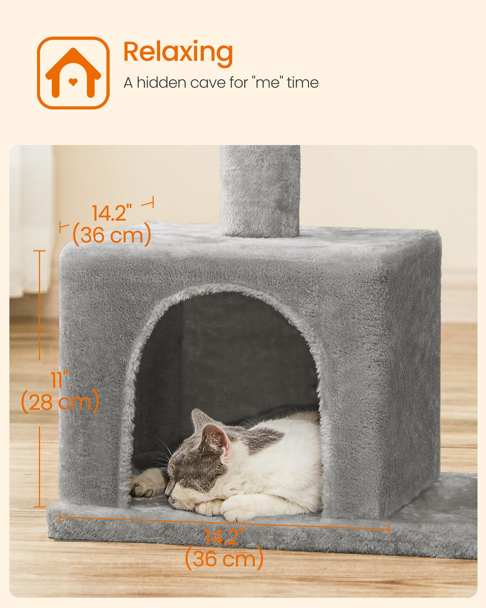 Feandrea Arbol Gato, base estable y kit antivuelco para seguridad