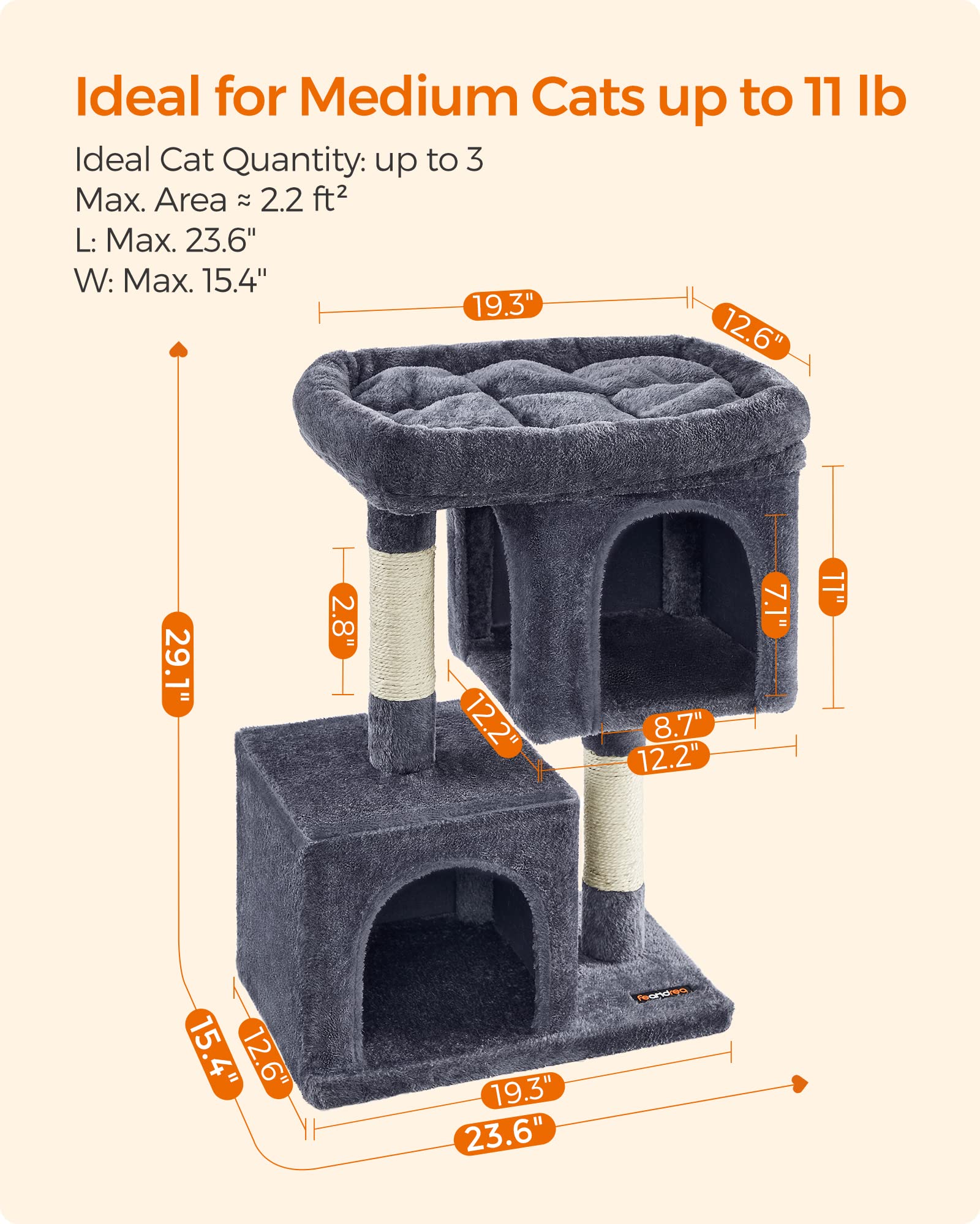 Feandrea arbol-gatos-base-estable: base robusta para seguridad del felino