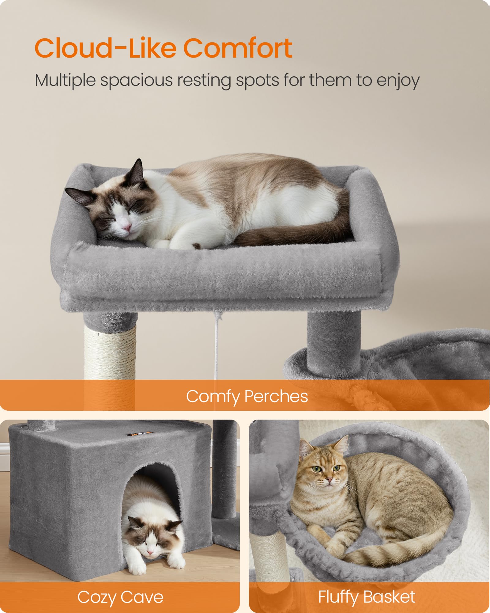Feandrea arbol para gatos con postes sisal para arañar sano