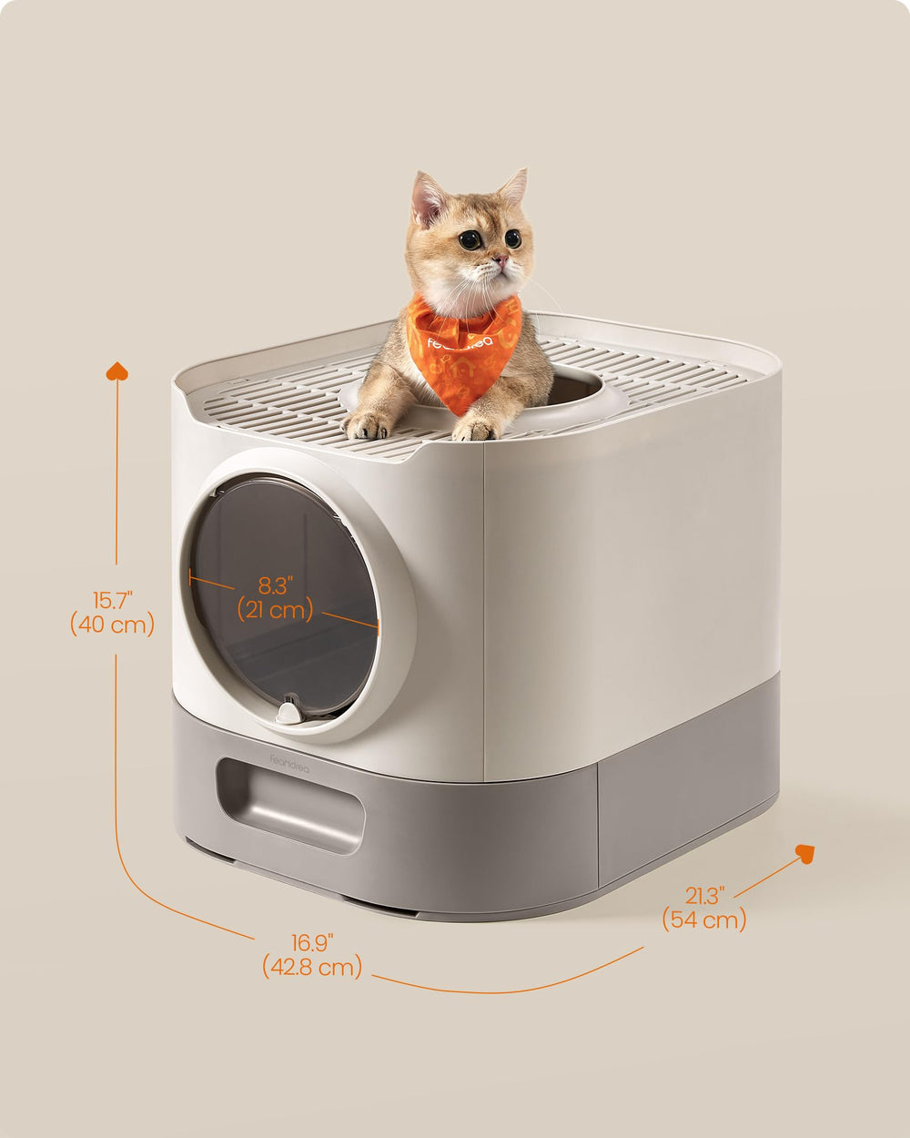 Feandrea, privacidad para el gato y menor olor en el baño.
