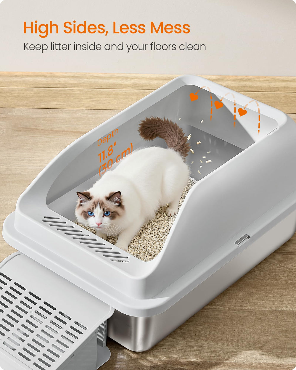 Caja Feandrea de gran tamaño para gatos de hasta 33 libras
